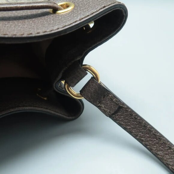 100% Authentic GUCCI  Ophidia Brown Canvas Shoulder Bag 929-101524 - Picture 9 of 12